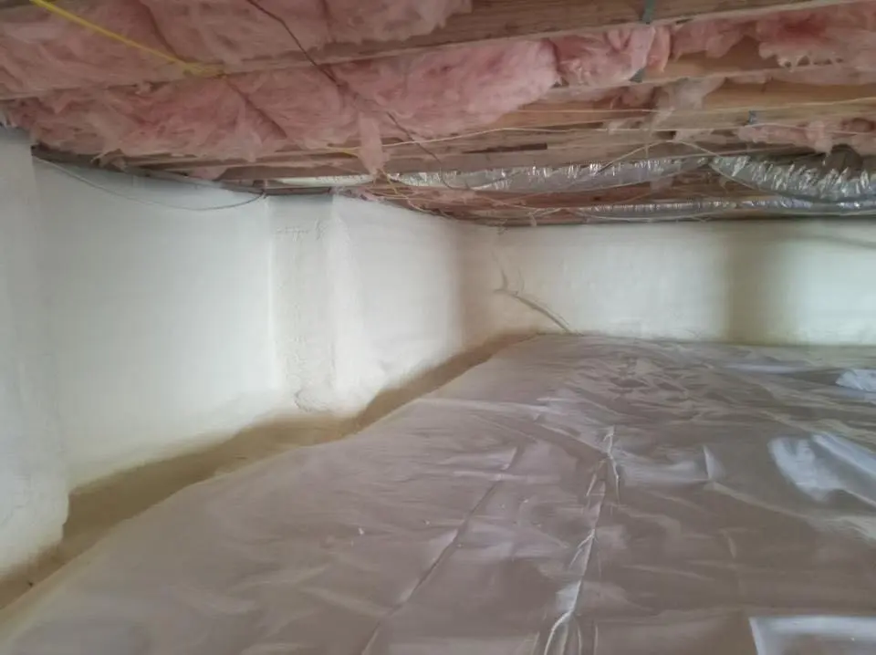 Crawl space encapsulation with closed-cell spray foam for Roof Waterproofing in Greenwood